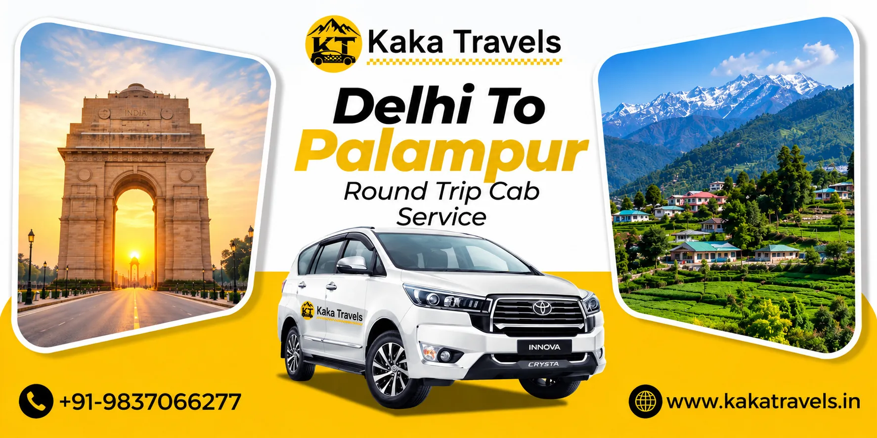 Delhi to Palampur Round Trip Taxi Service